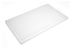 Доска кухонная белая с желобом 40х30 см h1,8 см hdpe (полиэтилен высокой плотности)
