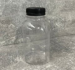 Пляшка прозора з кришкою широке горло 300мл d3,8 см пластик