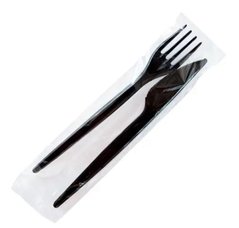 Набор Вилка+нож черная 2 предмета длина 16,5 см