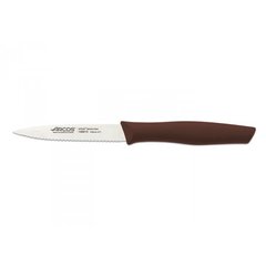 Нож для чистки коричневый зубчатый длина 10 см