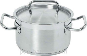 Каструля Hendi Kitchen Line середня з кришкою 5,5л h13,5 d24 Нержавійка