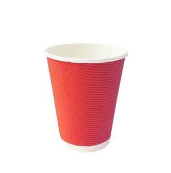 Стакан гофра Iris-Plast F-горизонт червоно-білий 340мл d8