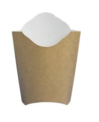Коробка для фри белый/крафт 19,5х14,3 см
