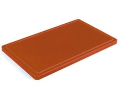 Доска кухонная коричневая с желобом 50х40 см h2 см пластик