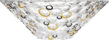 Фруктовниця Bohemia Lisboa Black&Gold d30 Богемське скло