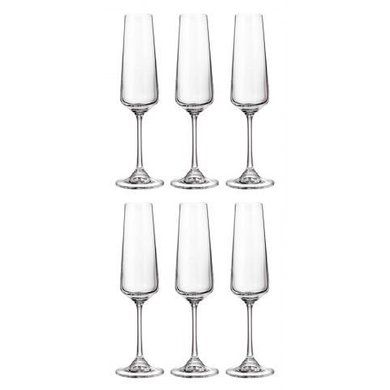 Набор бокалов для шампанского 6 штук 160мл богемское стекло