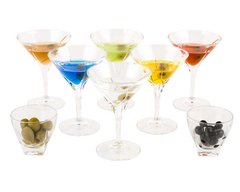 Набор для мартини (салатник 8,5см 2шт+ бокал для мартини 230мл 6шт) 7 предметов стекло
