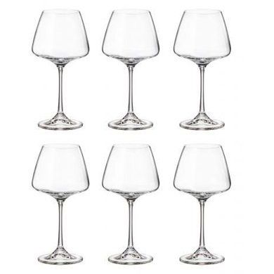 Набор бокалов для вина 6 штук 350мл богемское стекло