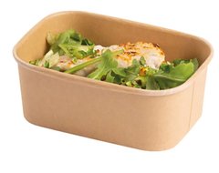 Контейнер для салатов и вторых блюд овальный 1л 17х12 см h7,5 см бумажное