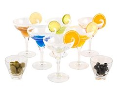 Набор для коктейлей (салатник 8,5см 2шт+ бокал для маргарит 290мл 6шт) 7 предметов стекло