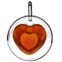 Кружка с двойным дном сердце 2 штуки 150мл стекло