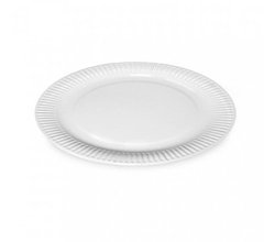 Тарелка одноразовая белая 100 штук d21 см бумажный