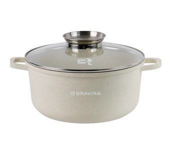 Каструля Bravira Sand Light з силік. прихватками 4,5л h11,5 d24 Алюміній з мармуровим покриттям