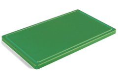 Дошка кухонна зелена з жолобом 40х30 см h2 см пластик