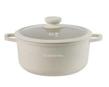 Каструля Bravira Sand Light з силік. прихватками 4,5л h11,5 d24 Алюміній з мармуровим покриттям
