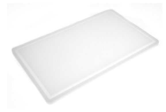 Дошка кухонна біла з жолобом 40х30 см h1,8 см hdpe (поліетилен високої щільності)