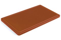 Дошка кухонна коричнева з жолобом 40х30 см h2 см пластик