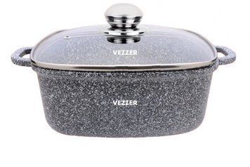 Кастрюля Vezzer 4,5л 24 *24 h10 Алюминий с мраморным покрытием