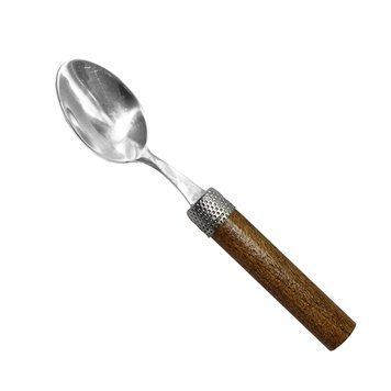 Ложка чайная Mazhura Wood walnut 18/10 с деревяной ручкой 14,5 Нержавейка