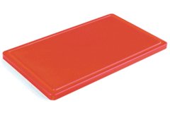 Дошка кухонна червона з жолобом 50х40 см h2 см пластик