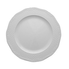 Тарелка обеденная круглая с бортом d21 см фарфор