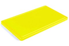 Доска кухонная желтая с желобом 50х40 см h2 см пластик