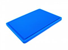 Дошка кухонна синя з жолобом 40х30 см h1,8 см hdpe (поліетилен високої щільності)