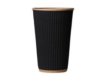 Стакан гофра Iris-Plast Eco черно-белая 110мл