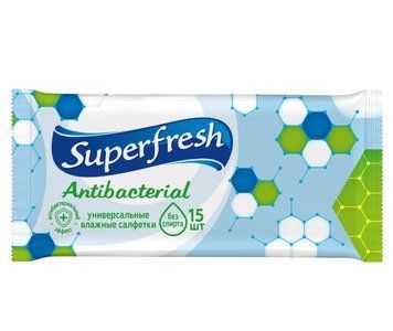 Серветка волога Superfresh антибактеріальна 15 штук
