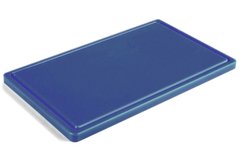 Дошка кухонна синя з жолобом 50х40 см h2 см пластик