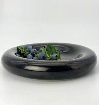 Тарелка Оленс Донат-чорний для подачи h5 d24 Керамика