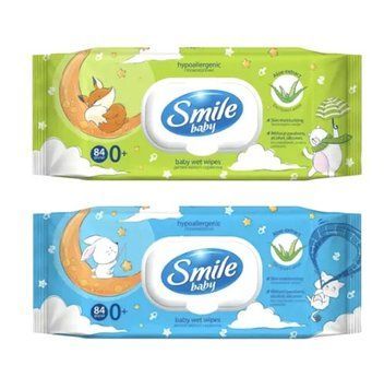 Серветка волога Smile дитяча 84 шт