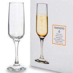 Набор бокалов для шампанского 6 штук 200мл d5 см h19,3 см стекло