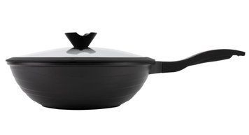 Сковорода с крышкой Lessner Black Pro New глубокая d30 Алюминий с мраморным покрытием
