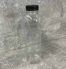 Пляшка прозора з кришкою широке горло 330мл d3,8 см пластик
