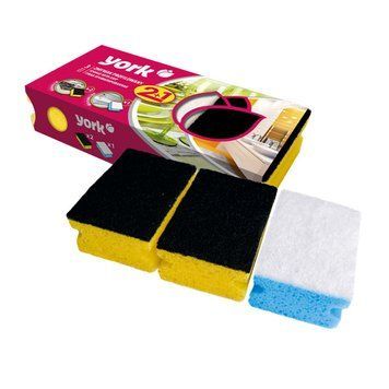 Губка кухонна York Clean&Shine 3 штуки Пластик