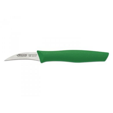 Нож для чистки изогнутый зеленый длина 6 см