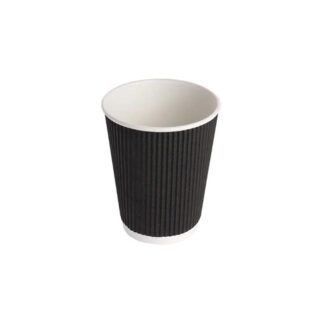 Стакан гофра Iris-Plast черно-белая 175мл d7