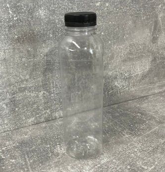 Пляшка прозора з кришкою широке горло 500мл d3,8 см пластик