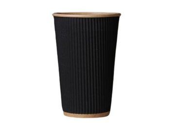 Стакан гофра Iris-Plast Eco черно-белая 175мл