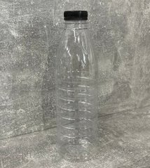 Пляшка прозора з кришкою широке горло 1л d3,8 см пластик