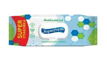 Серветка волога Superfresh антибактеріальна 120 штук
