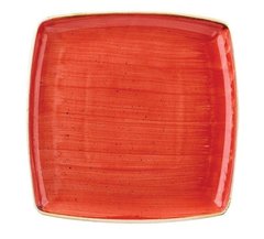 Тарілка квадратна червона 26,8х26,8 см порцеляна