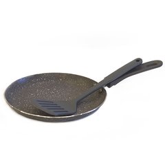 Сковорідка для млинців + лопатка кулінарна d25 см алюміній з гранітним покриттям