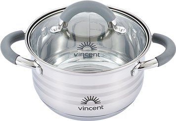 Каструля Vincent 2,6л d18 Нержавійка