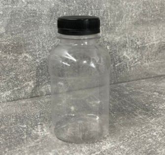 Пляшка прозора з кришкою широке горло 300мл d3,8 см пластик
