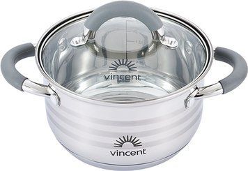 Каструля Vincent 6,1л d24 Нержавійка