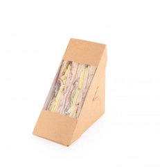 Контейнер с окном для сэндвича 13х13 см h6 см бумажное