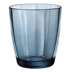Склянка низька синій 305мл d8,4 см h9,2 см скло