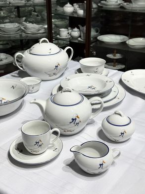 Набор капучино Thun Saphir (Гуси) на 6 персон 12 предметов 170мл Фарфор